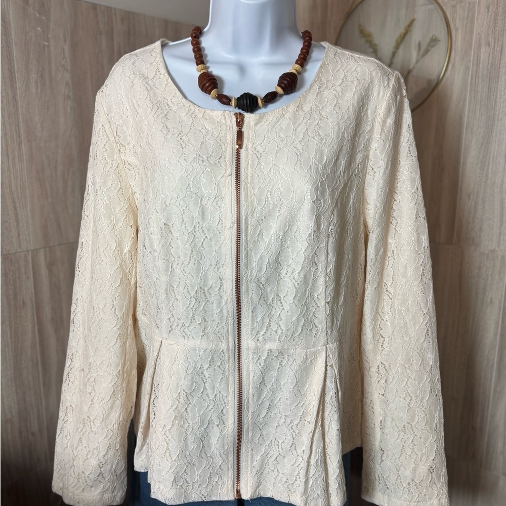 Midnight Velvet Ivory Lace Jacket